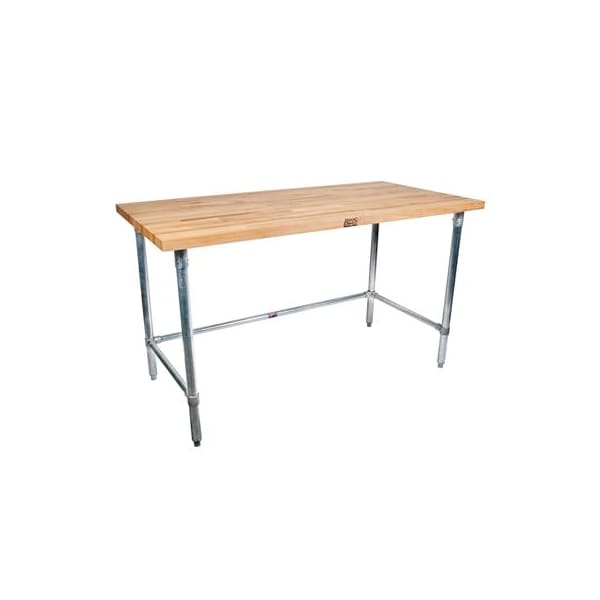 Bk Resources Hard Maple Table Open Base, Stainless Steel Legs Oil Finish 72"Lx36"W MFTSOB-7236 - main